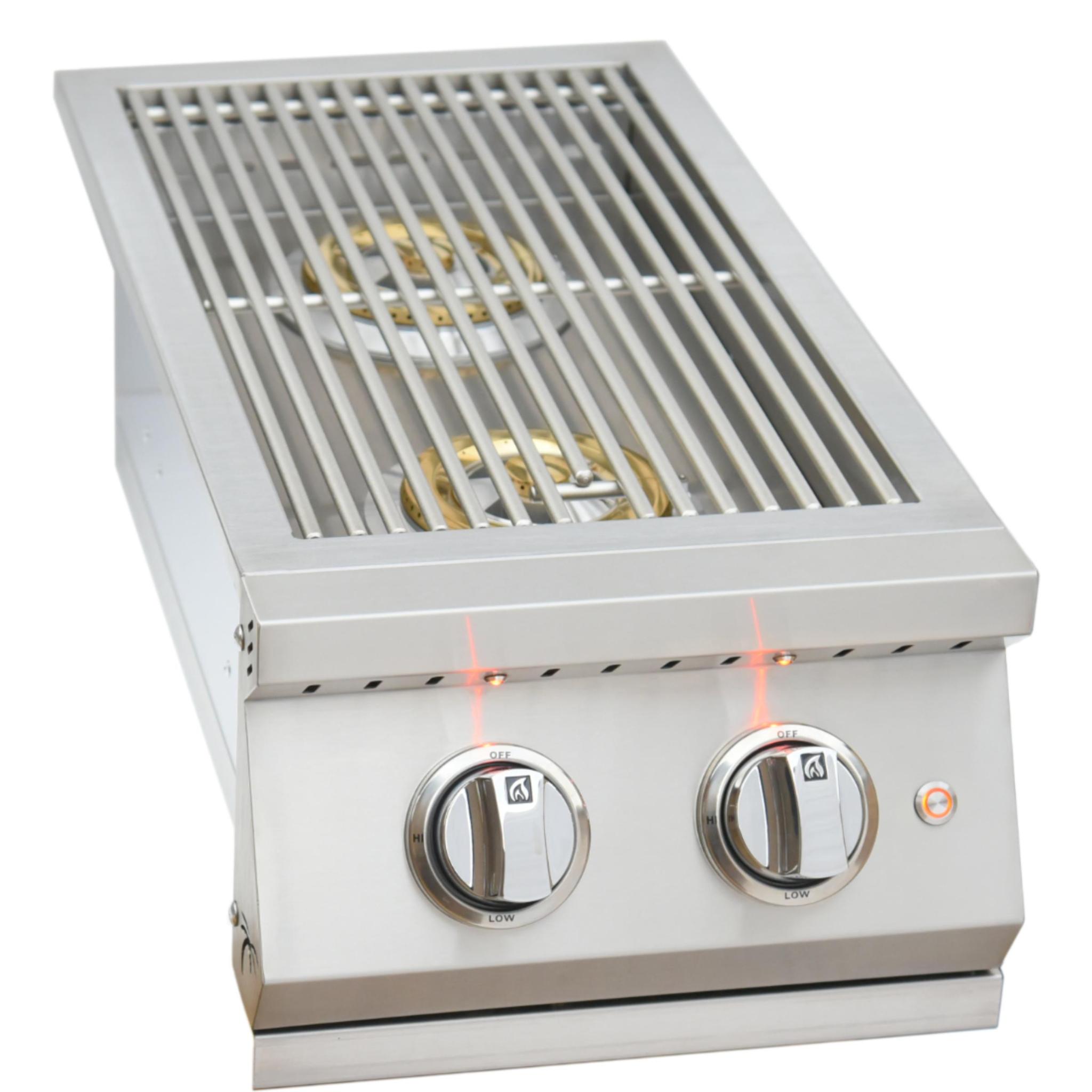KoKoMo Grills Professional Double Side Burner with Removable Cover