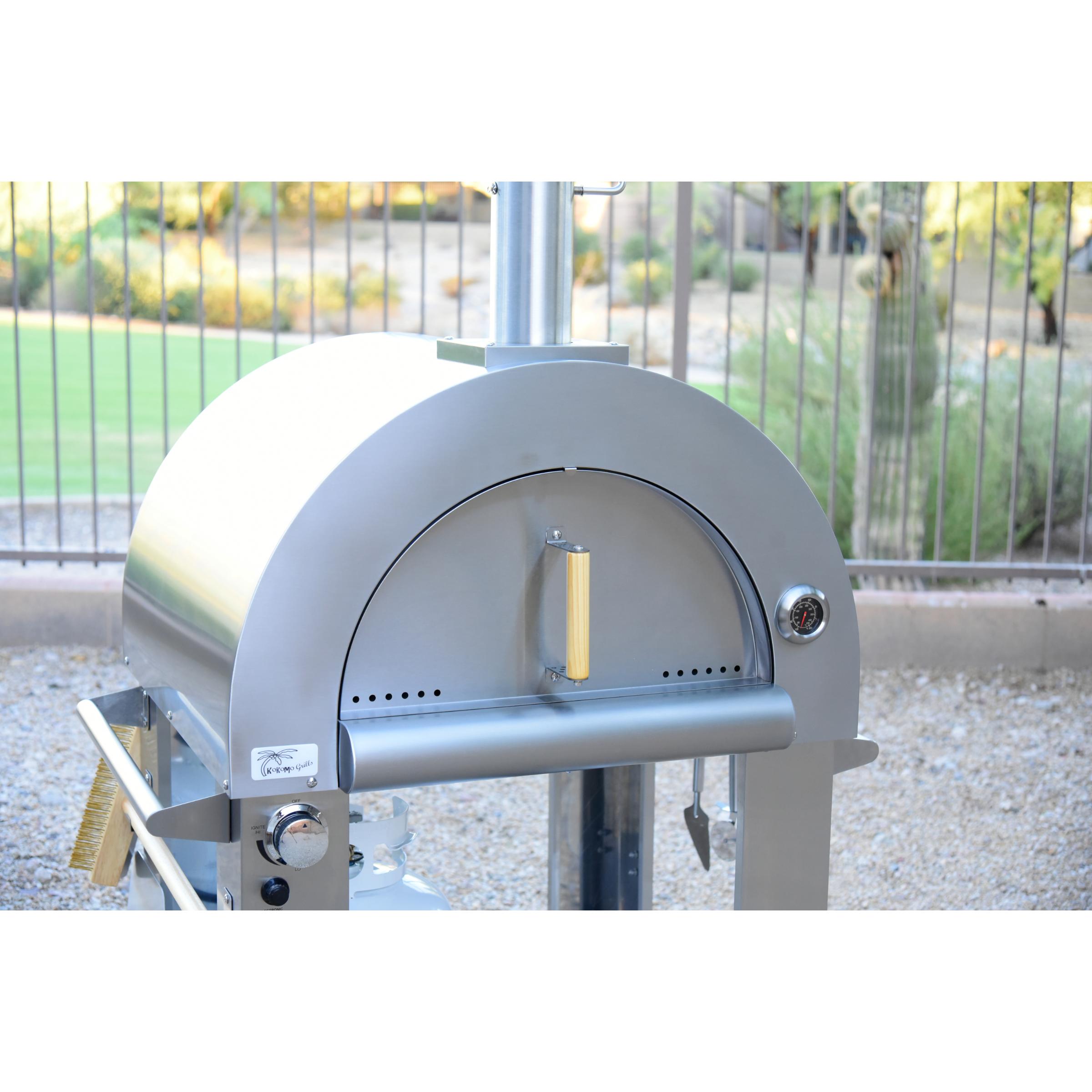 Kokomo 32 Inch Dual Fuel Gas or Wood Fired Stainless Steel Pizza Oven