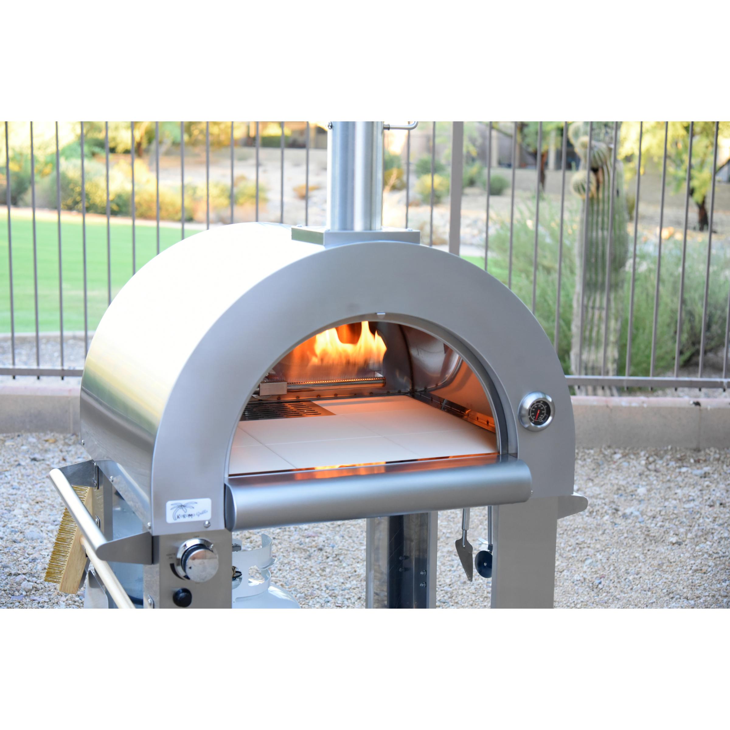 Kokomo 32 Inch Dual Fuel Gas or Wood Fired Stainless Steel Pizza Oven