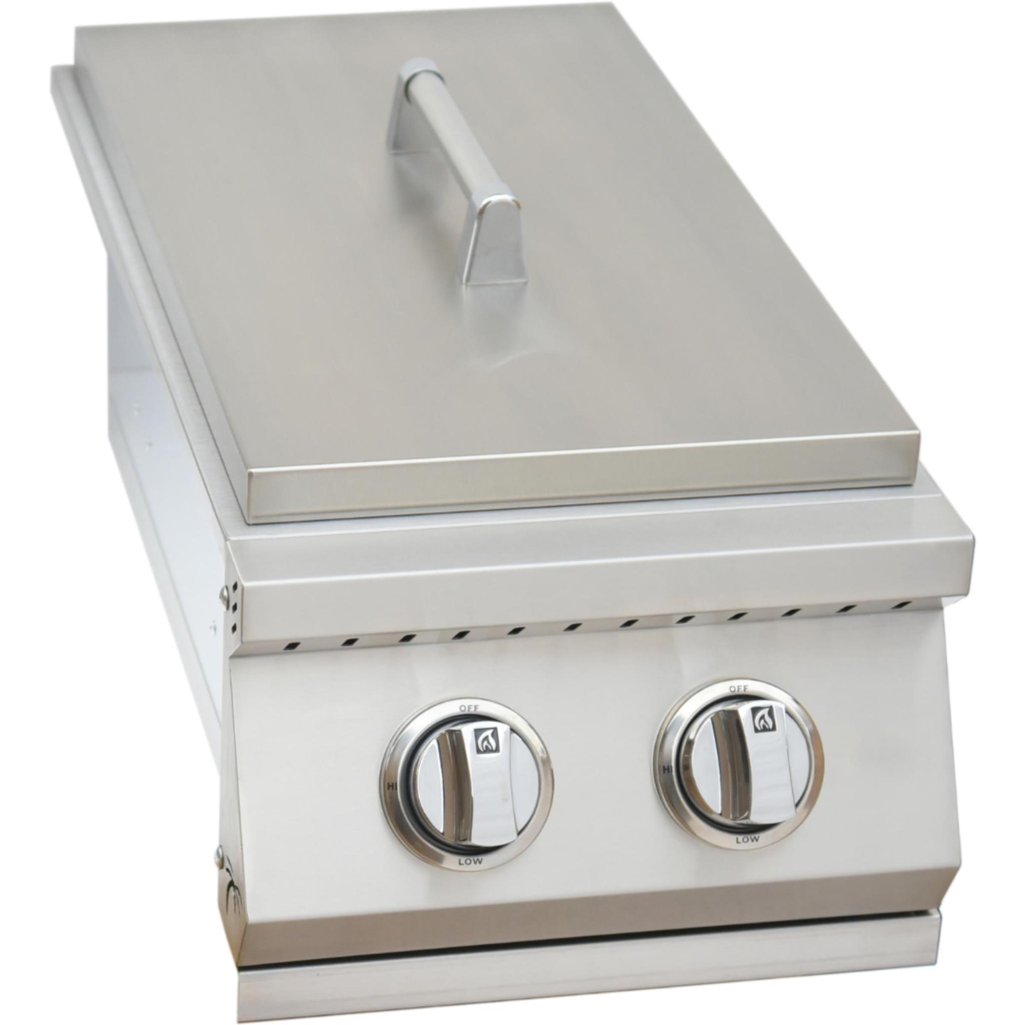 Kokomo Grills Built In Double Side Burner Stainless Steel with removable cover