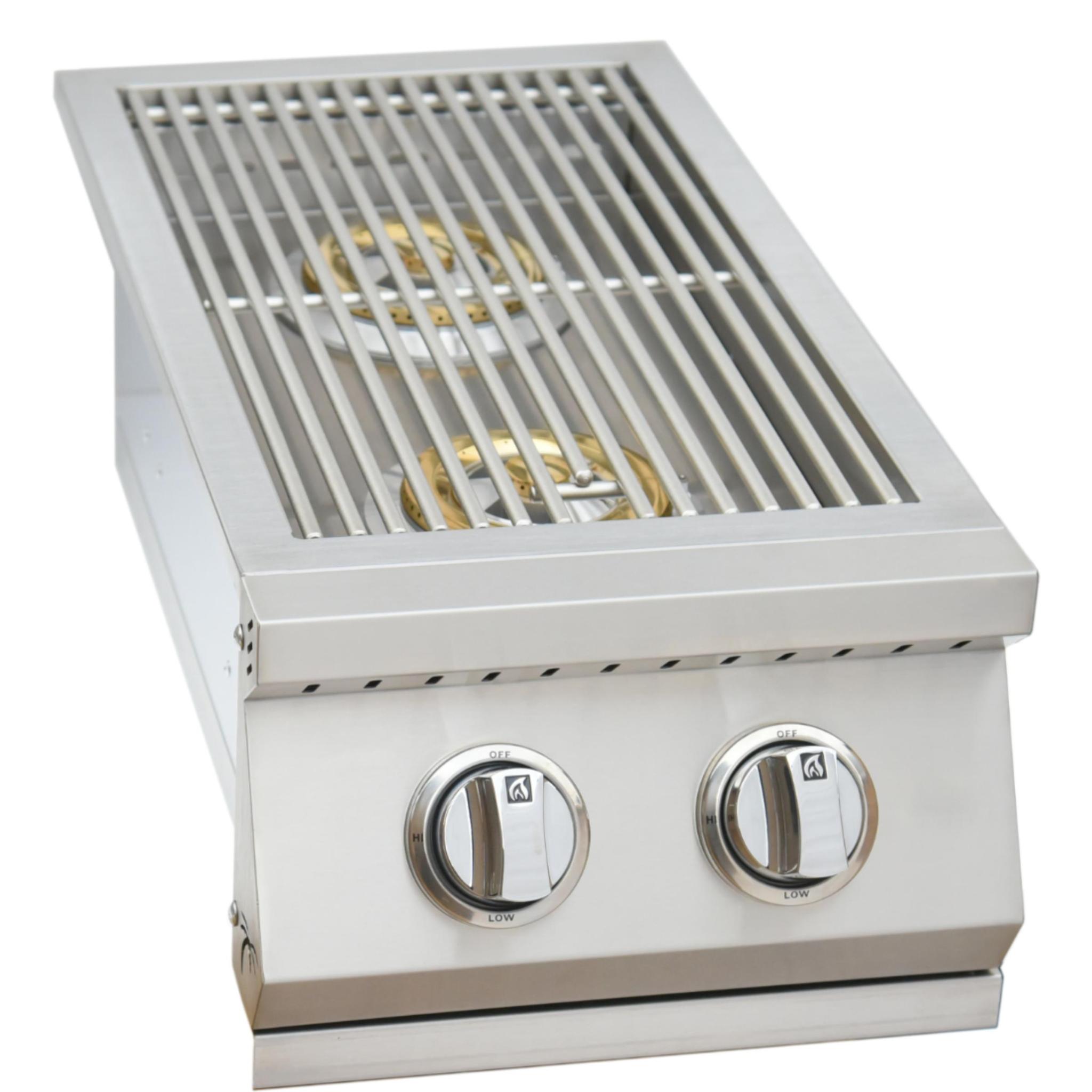 Kokomo Grills Built In Double Side Burner Stainless Steel with removable cover