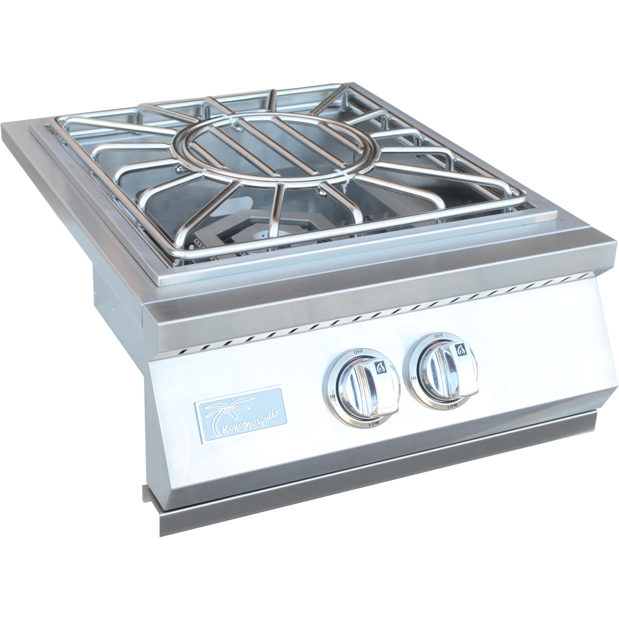 KoKoMo Grills Professional Built-in Power Burner with Led Lights and Removable Grate for Wok